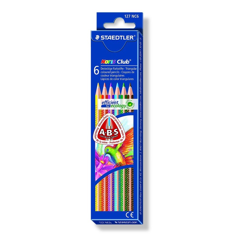 Noris Club Triangular Slim Coloured Pencil, Assorted Colours, Pack of