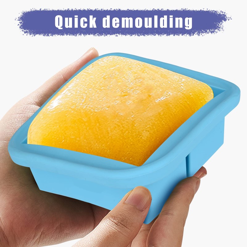 Kinggrand Kitchen 2 Cup Silicone Freezer Trays with Lid 4