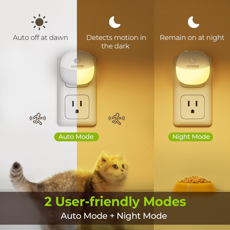 AUVON Plug in Night Light with Motion Sensor and Dusk