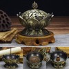 Charcoal Incense Burner Zinc Alloy Vintage Lotus Shape Charcoal Incense