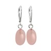 Sterling Silver & Rose Quartz Stone Leverback Earrings