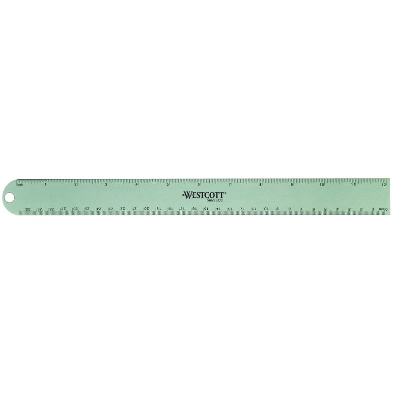 Westcott Anodized Aluminum Ruler, 12", Color Varies (14174)