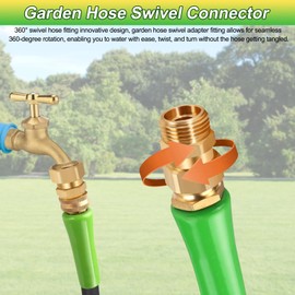 Vilapow Garden Hose Swivel Connector 3/4 GHT Female to 3/4 Inch Male Pocket Pivot Hose Adapter for Garden Hose Swivel Adapter Fitting Leak Proof Hose Connector Fitting with PTFE Tape/Washer -2 Pack