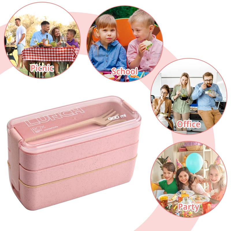 Daelesr 1 Pack Reusable Lunch Bento Boxes, Meal Prep Brotdose
