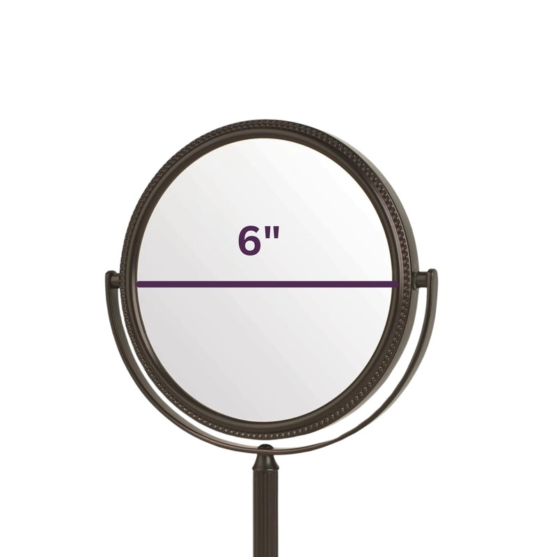 JERDON Two-Sided Tabletop Makeup Vanity Mirror - 10X-1X Magnification &