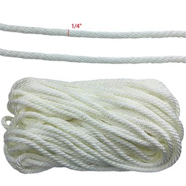 Huouo 1/4" Flagpole Halyard Rope - Solid Braid Polyester Flag Halyard Line Designed for Flag Pole (80 Feet)