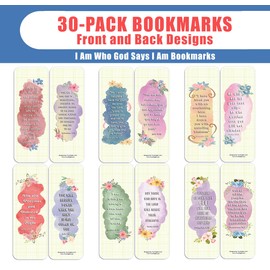 NewEights I Am Who God Says I Am Bookmarks (5-Sets X 6 Cards) - Daily Motivational Card Set – Collection Set Book Page Clippers – Ideal for Church Ministry Gifts for Boys and Girls