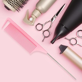 Fgail 4PCS Wide Tooth & Rat Tail Hair Combs Set for Men & Women(Black+Purple)