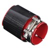 Universal Exhaust Tip Tail Throat Glossy Carbon Fiber Red Pipe