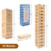 Offelec Wooden Blocks Stacking Games - 54 pcs Tumbling Tower