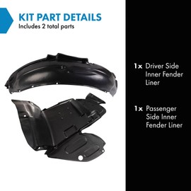 TRQ TRQ Inner Fender Liner Set Compatible with 1998-2001 Subaru Impreza SU1248114 SU1249101