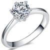 1.0 Carat Classical Stainless Steel Solitaire Engagement Ring (Silver, X)