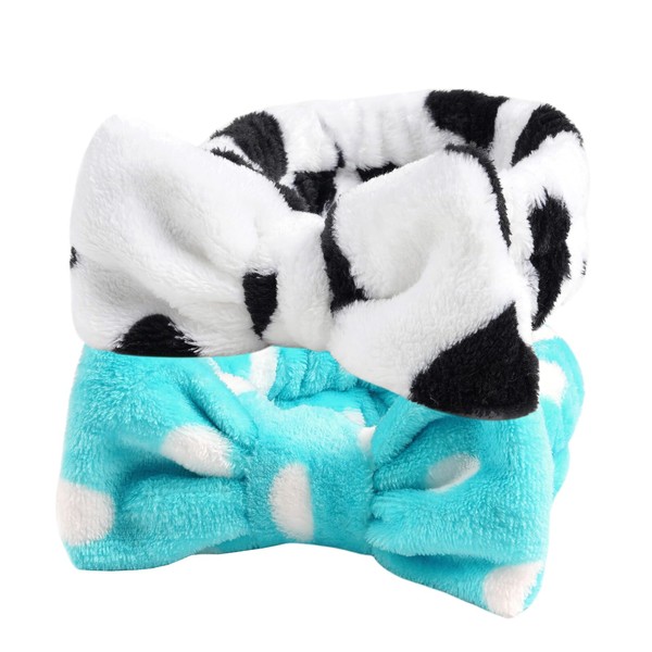 scicent Spa Headband 2 Pieces Bow Hair Bands Makeup Headbands