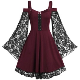 Vestido gótico, talla grande, disfraz renacentista medieval, disfraz de bruja de vampiro, ropa steampunk de hada