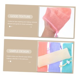 FOMIYES Bathroom Must-Have 4 Pack Soap Foaming Pouches Drawstring Mesh Holders for Soap Saving Easy Closure Design Durable Comfortable