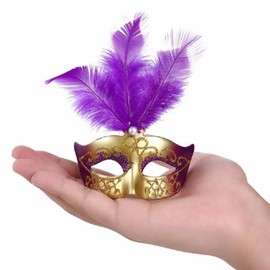 Wgudzpj Mardi Gras Mini Masks Party Decoration Mini Decorative Masks for Table Decor,Home Decor (Purple)