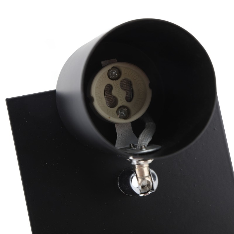 Black GU10 Bulb Holder Modern Lamp Base Metal Light Socket
