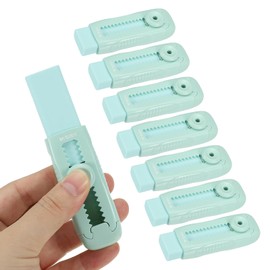 M&G 8 Pack Erasers, Green Sliding Retractable Eraser Push Pull Cute Pencil Erasers Soft Large Easy to Clean with Plastic Sleeve for Sketching Drawing Artists Teacher Pencils, Green