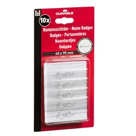 Durable Name Badges with Pin 40x75mm Ref 8608 [Pack of 10]
