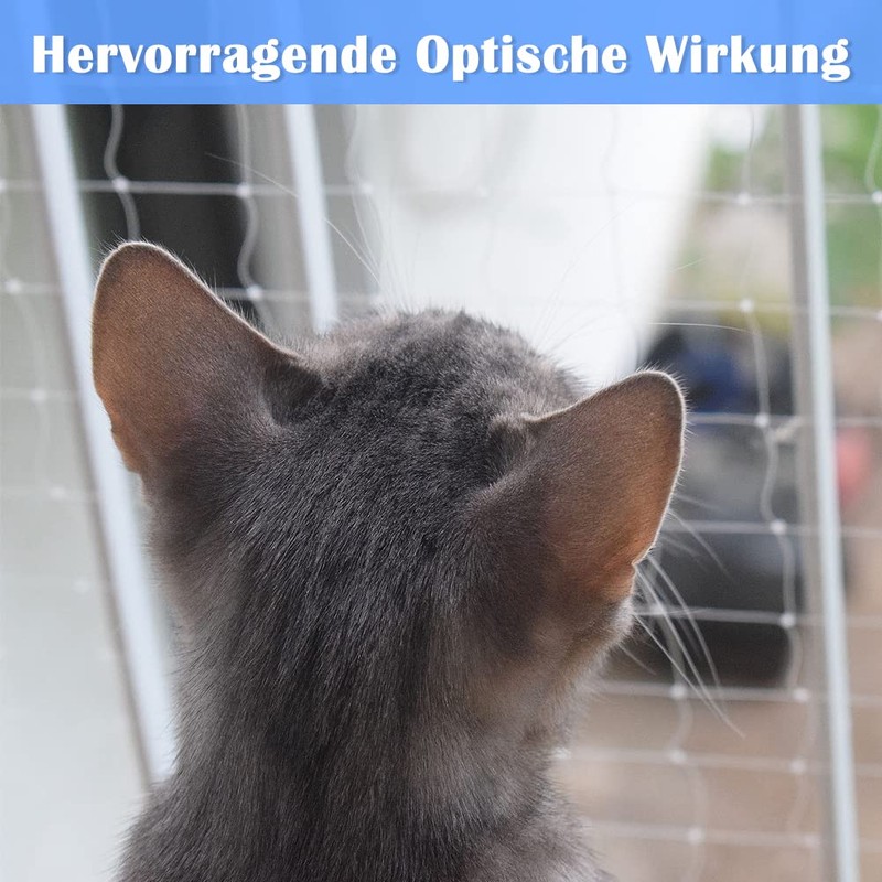 Geluode Cat Safety Net for Balcony and Window, Transparent Cat