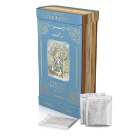 Charbrew Peter Rabbit English Breakfast Metal Tea Book Library Tin Book Lover Gift – 60 Teabags Black Tea Blend