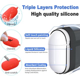 USTIYA Case for Beats Powerbeats Pro 2 Protection Cover Transparent Key Chain Strap Protection Wireless Charging (Red)