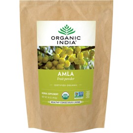 ORGANIC INDIA Amla Powder - Amalaki Indian Gooseberry, Immune Support, Vitamin C for Immune System, Vegan, Ayurvedic Superfood, Antioxidants, Non-GMO, Amla Powder for Hair Growth, Organic - 1 Lb