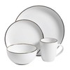 Gibson Home Rockaway Round Stoneware Dinnerware Set, Service for 4