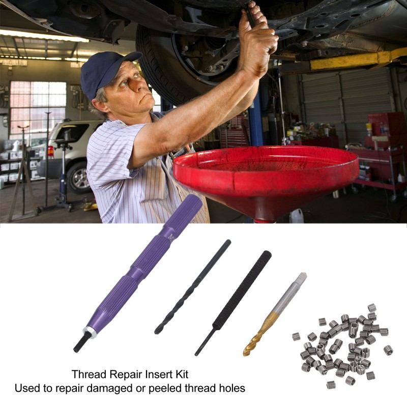 54 Pieces Metric Thread Repair Set M2.5x0.45x2D Stainless Steel Thread