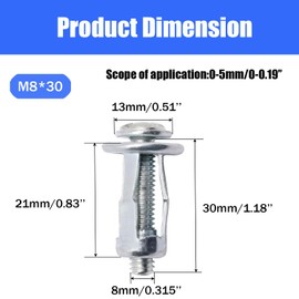 BENLIUDH 20pcs Hollow Wall Anchors for Thin Walls Heavy Duty, M8 x 1.18"