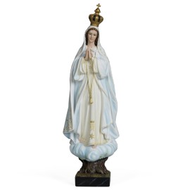 BC Catholic Our Lady of Fatima Virgin Mary Statue, 14.8" H Holy Mother Statue for Altar, Religious Gift Sacred Centerpiece for Home,Church, Hospital Renaissance Sculpture Handpainted by Buildclassic