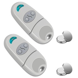2 Pack 433.92 MHz Remote Control Key Fobs for C@me, Comatile with 432NA, 432EE, 432EV, 2 Buttons Gate Remote Cotrol, White