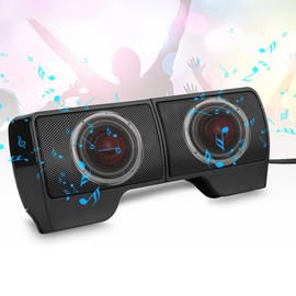 Tuperoymse 1 PCS USB Stereo Speaker Sound Bar Clipon Speakers Portable Mini Clip for Notebook Laptop Phone Music Player Computer