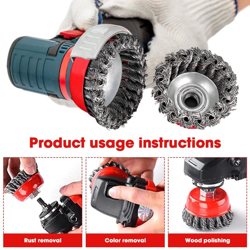mizikuu 6 pieces wire brush angle grinder, M14 cup brush,