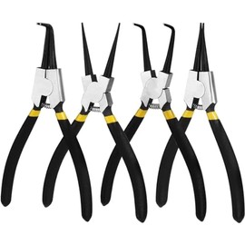 VIVIIHOO Snap Ring Pliers Set of 4 for Indoor/Outdoor Use Circlip Pliers in Straight/Curved Design, Durable and Comfortable to Use