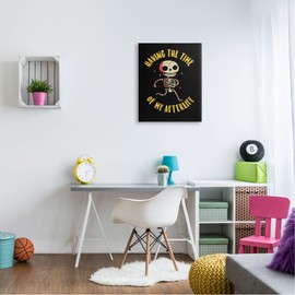 Stupell Industries Time Of My Afterlife Witty Skeleton Smiling Sparkles, Design by Michael Buxton