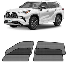 CLIM ART Magnetic Car Window Shades for Toyota Highlander 2020-2026 – Custom-Fit Sun Blocker Curtains, Side Window Covers, Essential Car Accessories for Camping, Baby and Privacy Protection - MS0094