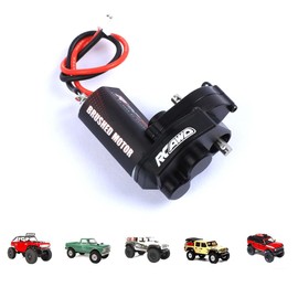 RCAWD Upgraded 55T Carbon Brush 050 Motor Alum Center Gear Case Transmission Assembled w/Steel Gears for Axial SCX24 Wrangler Bronco Gladiator C10 Deadbolt AX24 XC-1 4WS Upgrade Parts (Black)