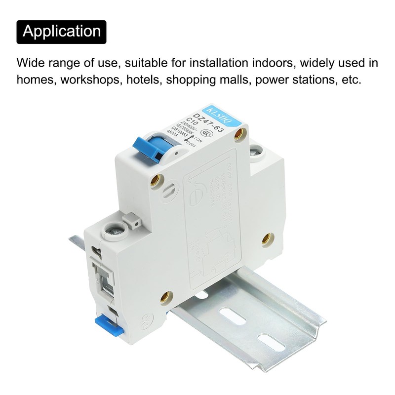 sourcing map Circuit Breaker Low Voltage AC 10A 230/400V 1-Pin
