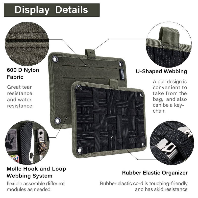 TACTICAL_GEEK TCM4 Mini EDC Organiser Board, Backpack Accessories with Smooth