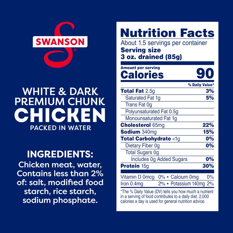 Swanson White and Dark Premium Chunk Canned Chicken Breast in