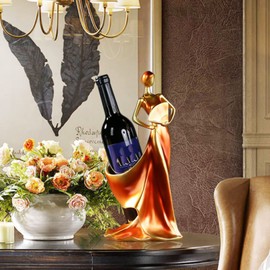 iStarcas Wine Rack, Beauty Lady Wine Bottle Holder, Countertop Wine Holder Stand, Decorative Wine Racks for Kitchen Home Bar Tabletop Decor