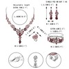 EVER FAITH Rhinestone Crystal Wedding Flowers Wave Teardrop Necklace Earrings