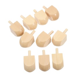 Kisangel 10 Pcs Unfinished Wooden Dreidels for Hanukkah DIY Blank Spinning Tops for Painting and Decorating Wood for Holiday Fun and Family Games