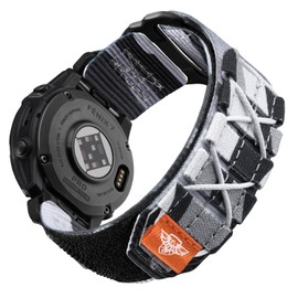 Bandletic 22mm Watch Strap Compatible with Garmin Fenix 6 Pro/6/Fenix 7/7 Pro/8/E/5/5 Pro Strap,Tactical Rugged Nylon QuickFit Sport Wrist Band for Instinct 3 2/Epix 2 Pro/Forerunner 965/955/945, Camo