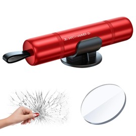 Yesimola Autosicherheit Nothammer Auto,Sicherheitshammer Auto mit Gurtschneider, 2 In 1 Notfallhammer Auto,Kompakter Tragbarer Nothammer,Notfall-Fluchtwerkzeug für Autos(Rot)