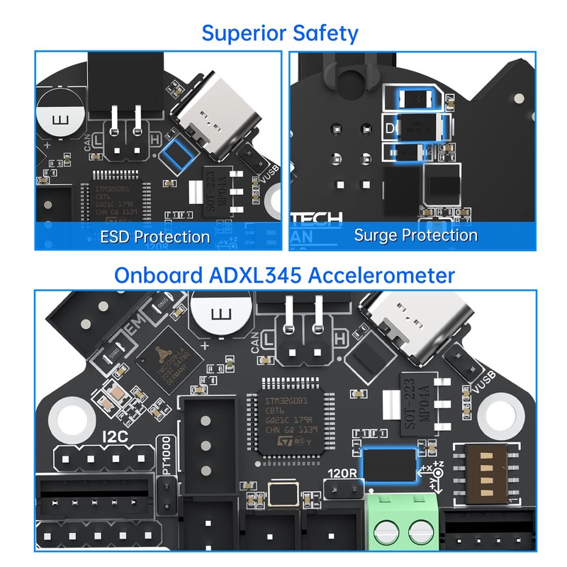 BIGTREETECH EBB36 CAN V1.2 Support CAN Bus Connection, Onboard TMC2209