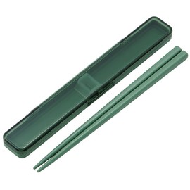 Skater ABC3AG-A Sage Green Chopsticks and Case Set, 7.1 inches (18 cm), Antibacterial for Adults, Made in Japan