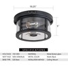 OUPAVOCS Flush Mount Outdoor Ceiling Light with Motion Sensor, Front