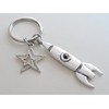Rocket Ship & Star Charm Keychain, Space, Aerospace Themed Keychain